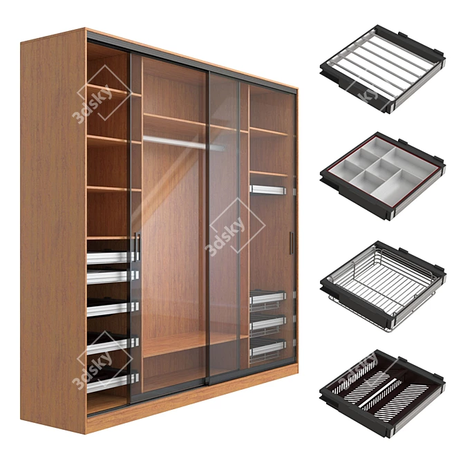 Elite Platinum Cabinet and Wardrobe Filling 3D model image 1