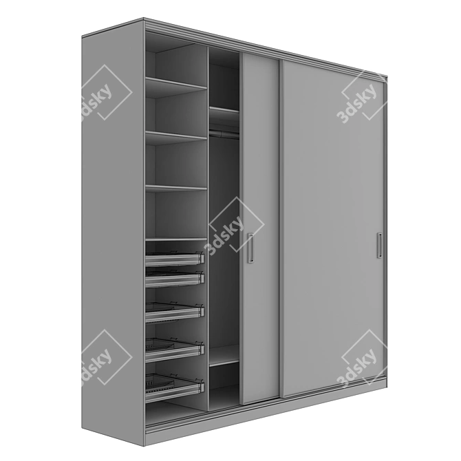 Elite Platinum Cabinet and Wardrobe Filling 3D model image 2