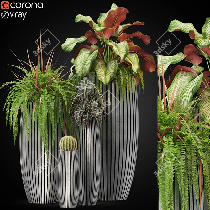 Elegant Plants: Fleur ami LINES 3D model image 1
