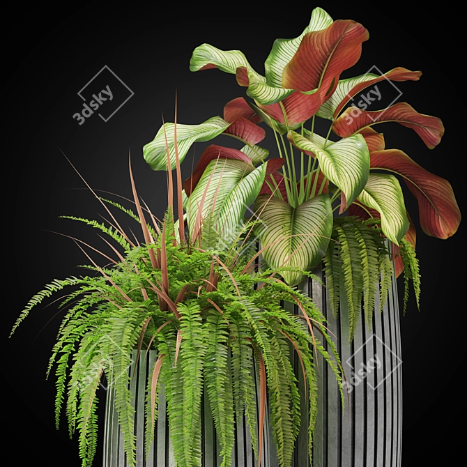Elegant Plants: Fleur ami LINES 3D model image 2