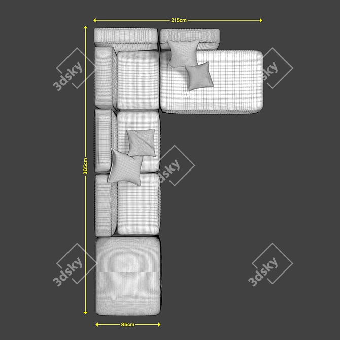 Contemporary Corner Sofa 3D model image 4