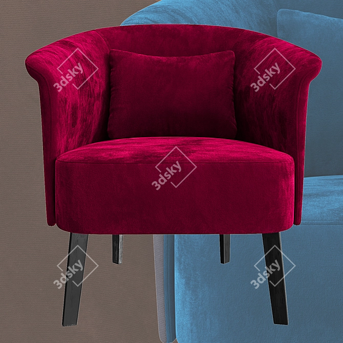 Elegant Lumire Armchair: PBR-ready Design 3D model image 2