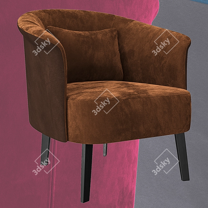 Elegant Lumire Armchair: PBR-ready Design 3D model image 3