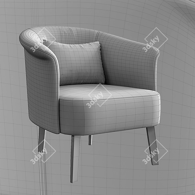 Elegant Lumire Armchair: PBR-ready Design 3D model image 5