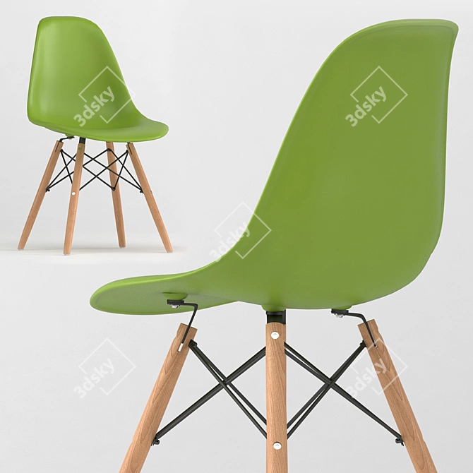 Eames DSW Chair - Minimalist Design 3D model image 2