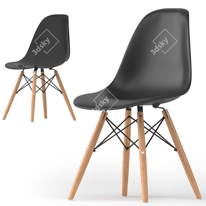 Eames DSW Chair - Minimalist Design 3D model image 3