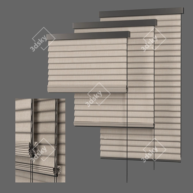 Wooden Blinds Set - Various Sizes 3D model image 1