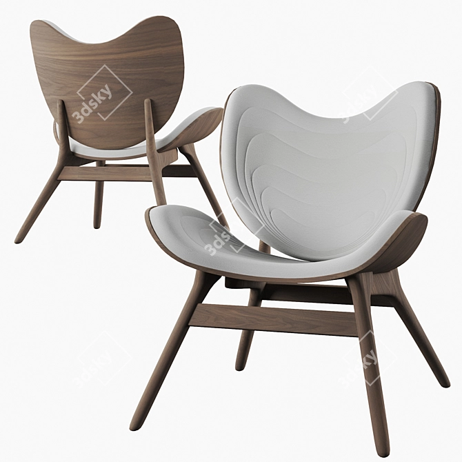 Scandi Shell Chair: Timeless Elegance 3D model image 5