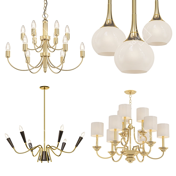 Modern Chandeliers Collection 3D model image 1