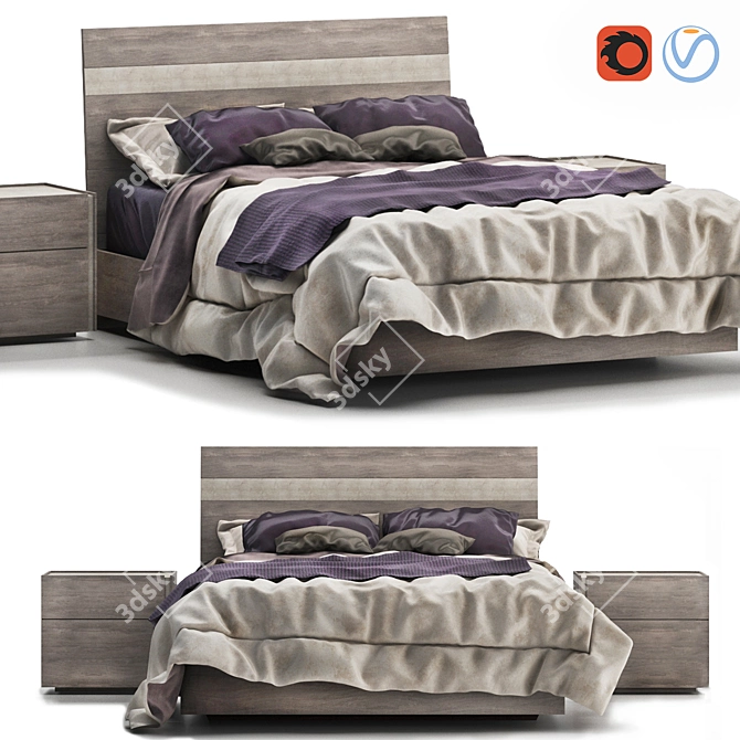 Nizza Italian Bed: Luxury and Elegance 3D model image 1