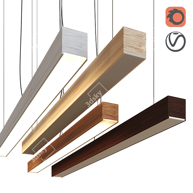 Sleek LED Pendant Lamp 3D model image 4