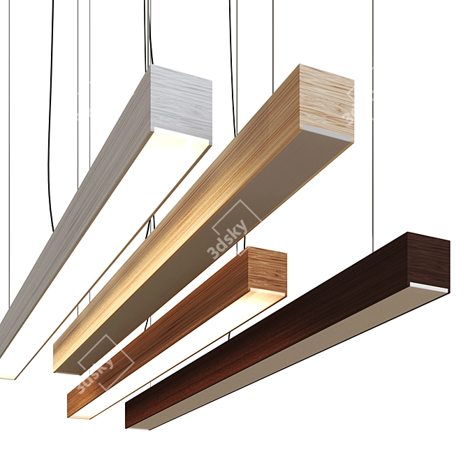 Sleek LED Pendant Lamp 3D model image 9