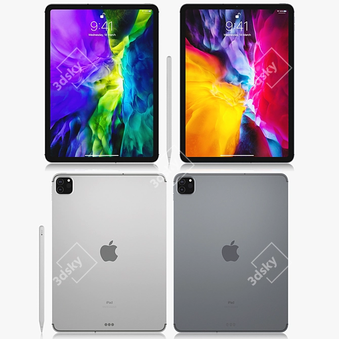 2020 Apple iPad Pro 11" Wi-Fi + Cellular: Versatile & Connected 3D model image 2