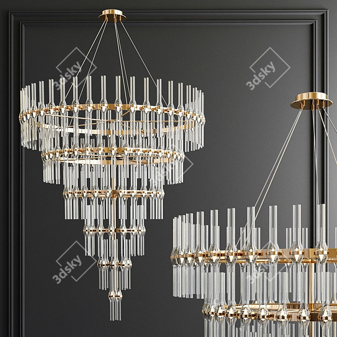 Elegant Cosmic Glow: Sirius Chandelier 3D model image 1