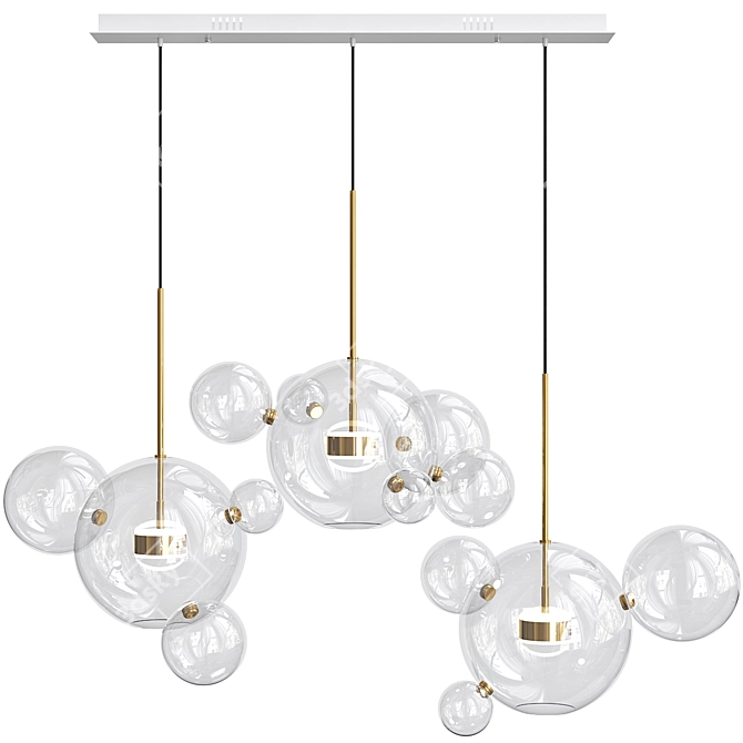 Bolle Linear Chandelier: Modern Bubble Design 3D model image 2