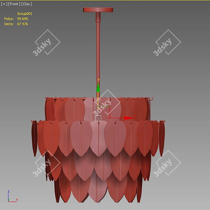 Glowing Grove Essence Chandelier 3D model image 2