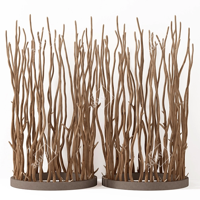 Nature-inspired Folding Screen 3D model image 1