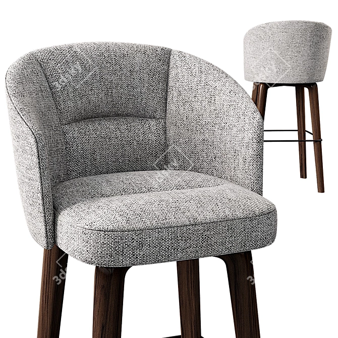 Sleek and Stylish Minotti Amelie Stool 3D model image 1