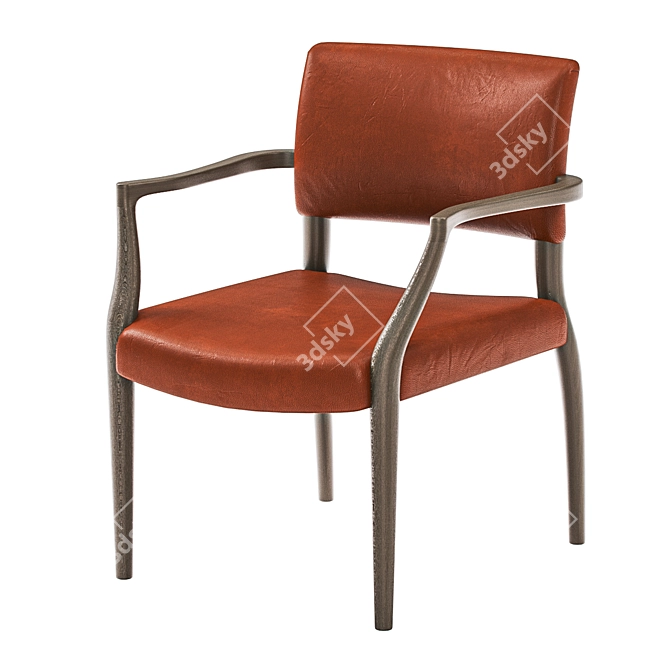 Mid-Century Luccio Oak Dining Chair 3D model image 1