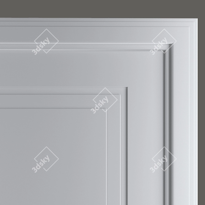 Elegant Provance Doors: Trio C2 3D model image 2