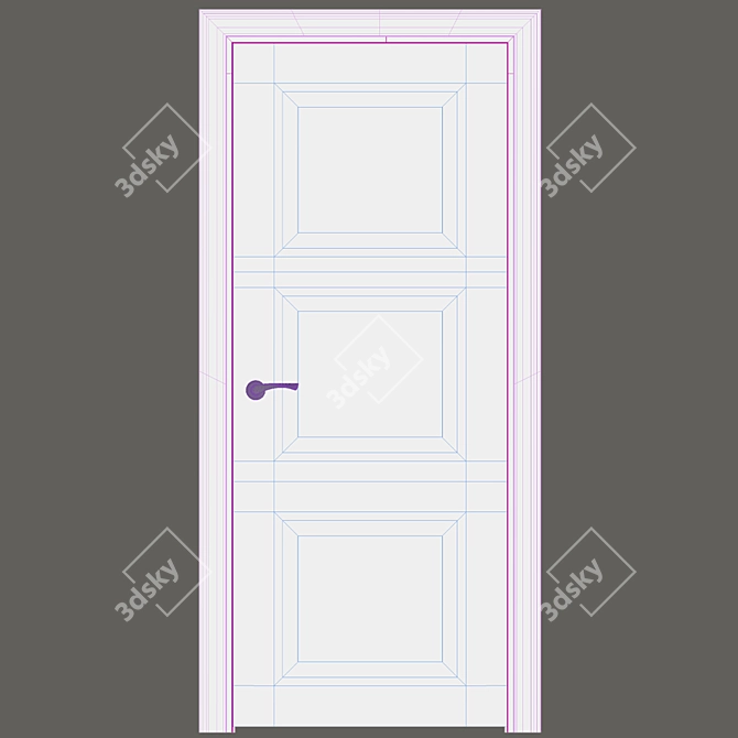 Elegant Provance Doors: Trio C2 3D model image 3