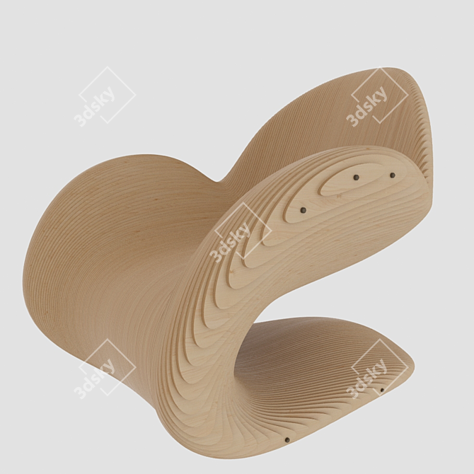 Wooden Plank Parametric Chair 3D model image 1