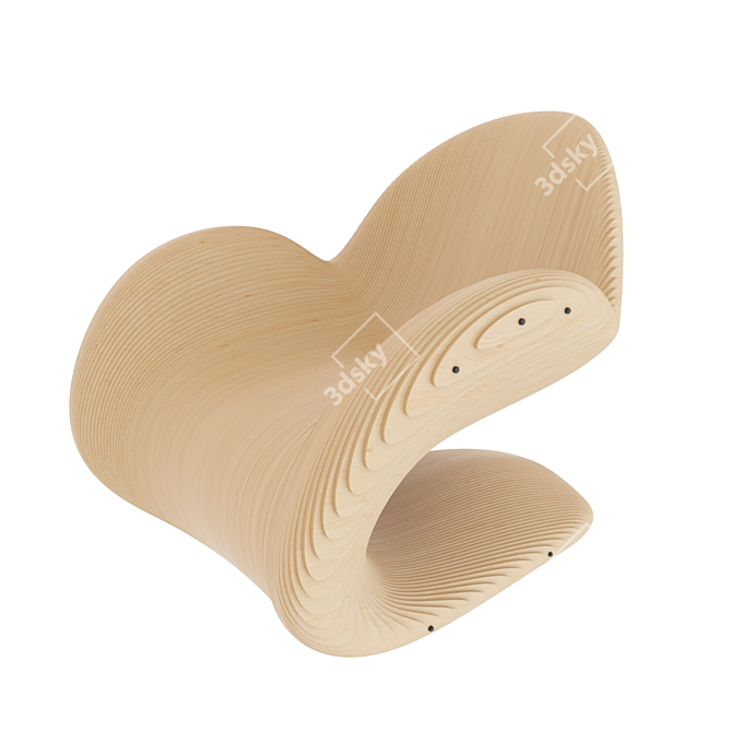 Wooden Plank Parametric Chair 3D model image 9