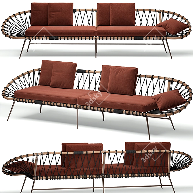 Zanaboni Edizioni Red Oval Sofa 3D model image 6