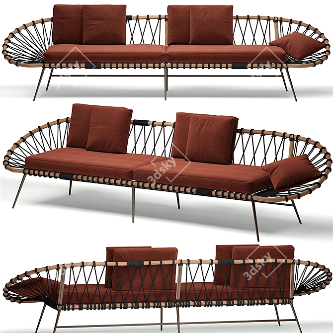 Zanaboni Edizioni Red Oval Sofa 3D model image 8