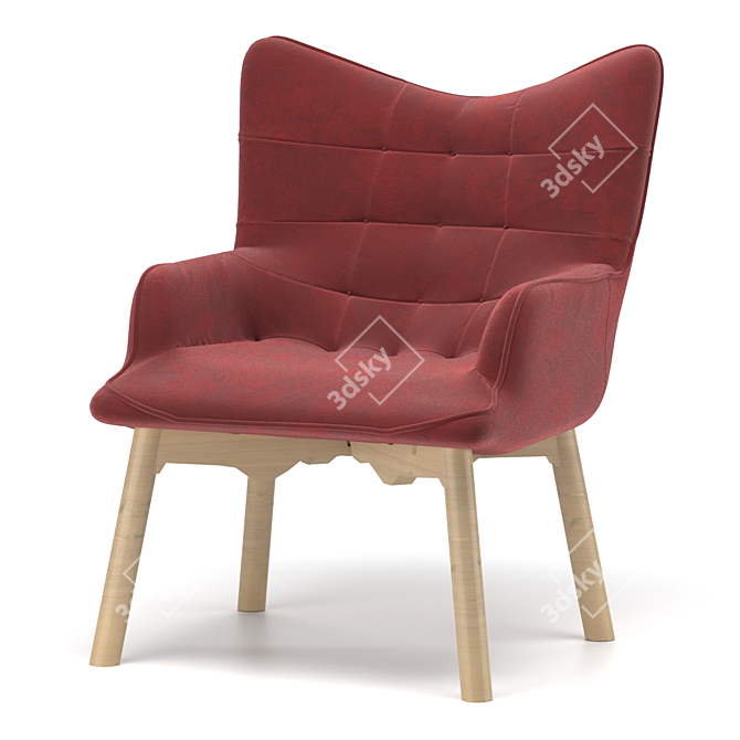 Sleek Horten Chair 3D model image 1