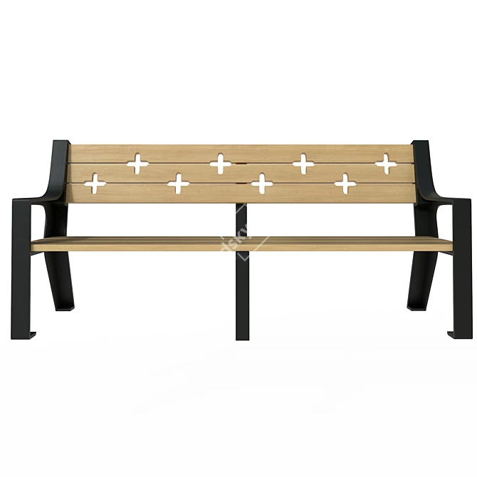 Title: Ironworks Urban Bench 3D model image 2