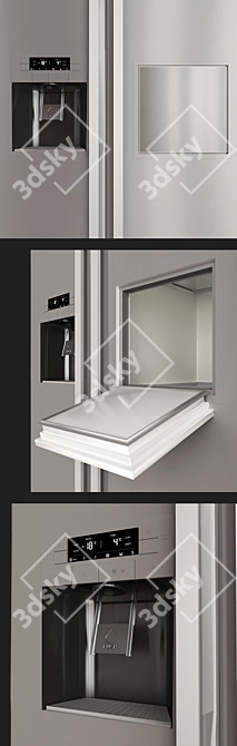 Bosch KAG90AI20: Sleek Silver Fridge 3D model image 2