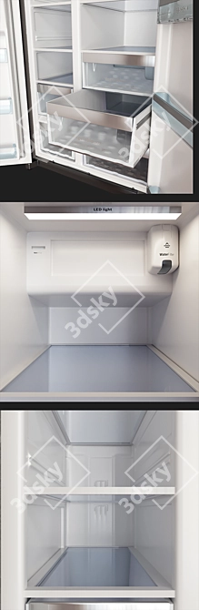 Bosch KAG90AI20: Sleek Silver Fridge 3D model image 3