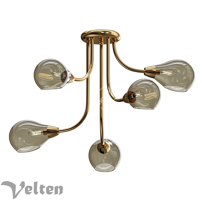 Velten Smoke Glass Chandelier 3D model image 1