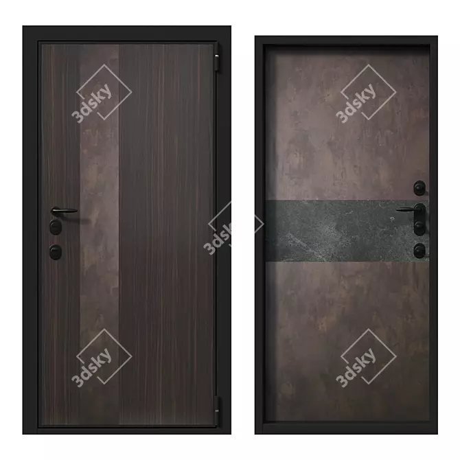 Fortis Deluxe: Advanced Security Doors 3D model image 1