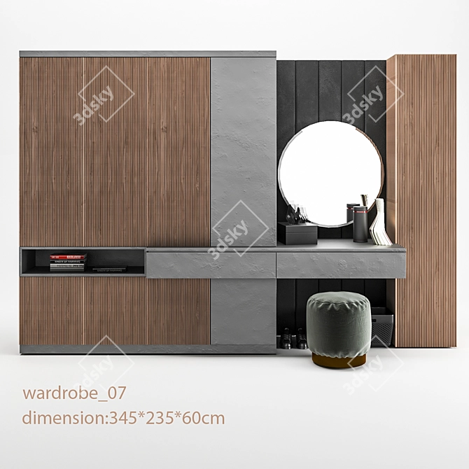 Modern Wardrobe Design 3D model image 1