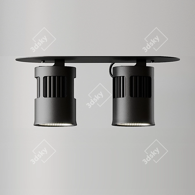 Sleek Ceiling Light Fixture 3D model image 4