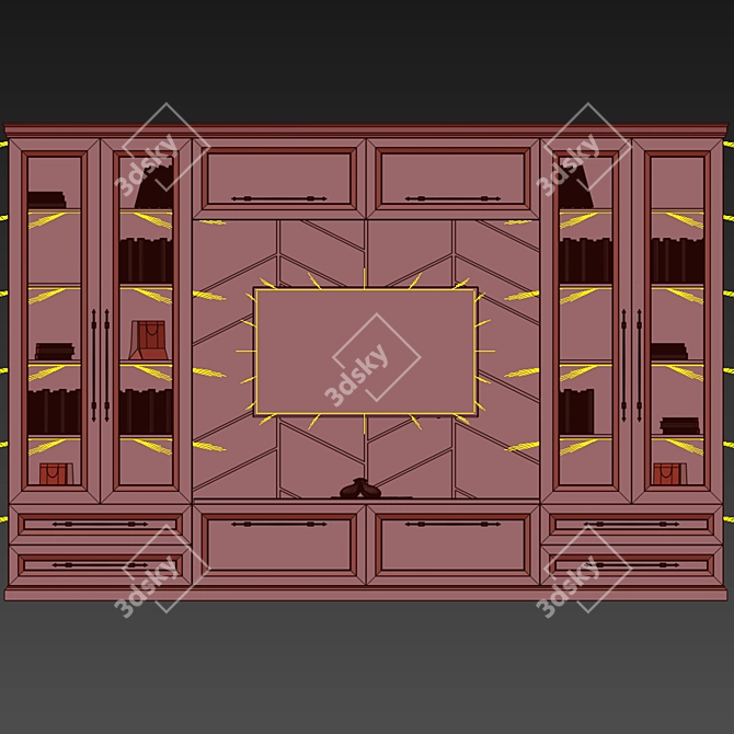 Multimedia Wardrobe: Space-Saving TV Cupboard 3D model image 2