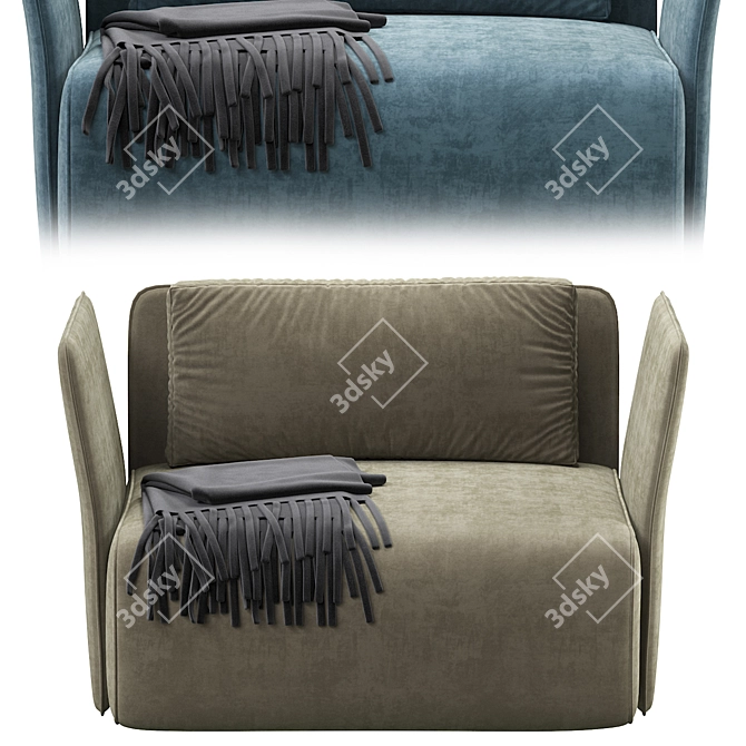 Ergonomic Solidity: Smuk Armchair 3D model image 3