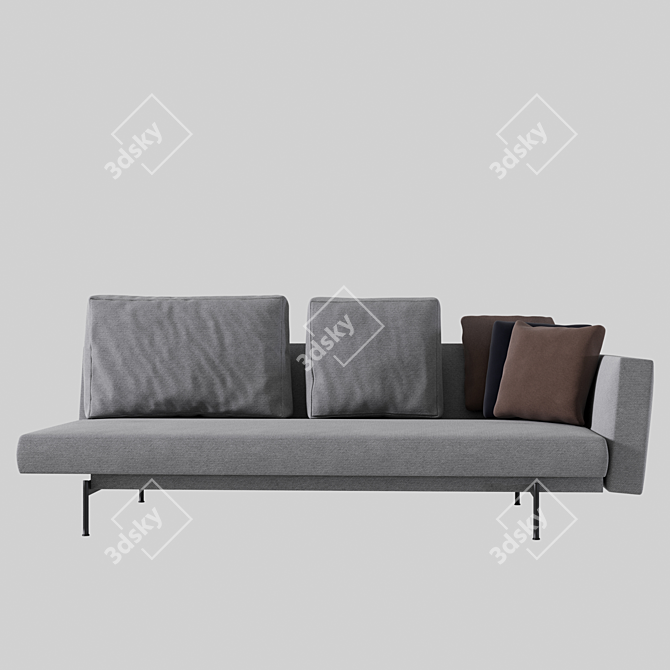 Sleek and Stylish SAKÉ Sofa 3D model image 1
