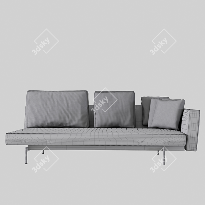 Sleek and Stylish SAKÉ Sofa 3D model image 3