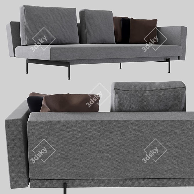 Sleek and Stylish SAKÉ Sofa 3D model image 5