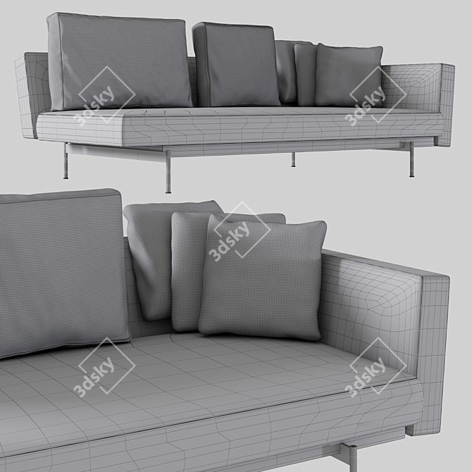 Sleek and Stylish SAKÉ Sofa 3D model image 6