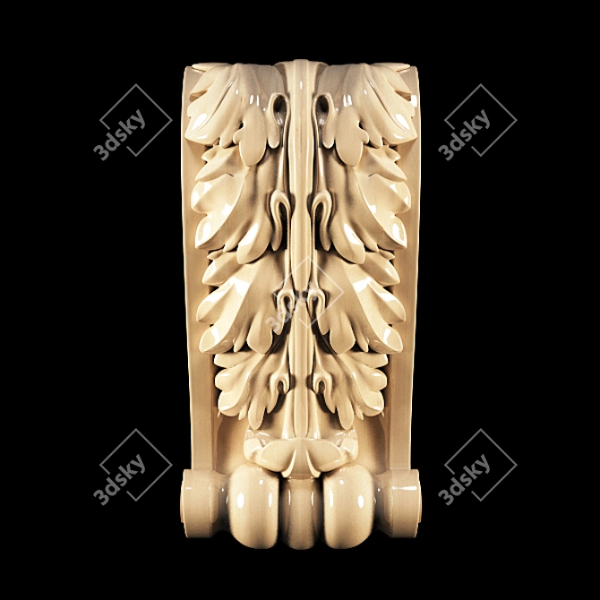 Classic Carved Bracket: High-Quality 3D Model 3D model image 2