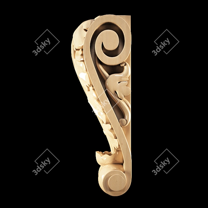 Classic Carved Bracket: High-Quality 3D Model 3D model image 5