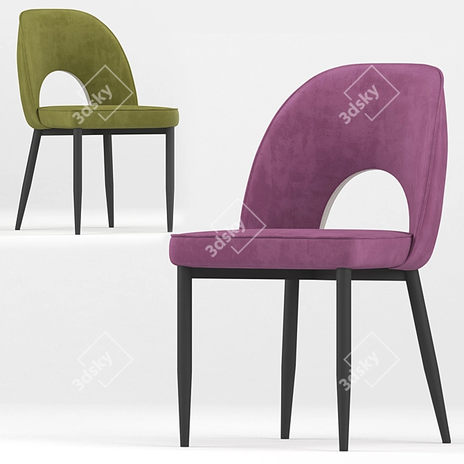 Velvet Comfort: Molly Chairs 3D model image 2