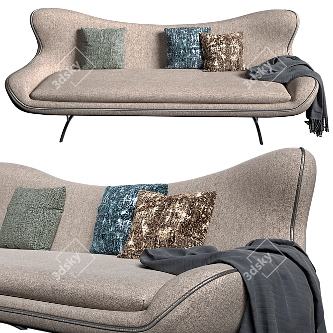 Cozy Comfort: Liu Jo Warm Hug Sofa 3D model image 1