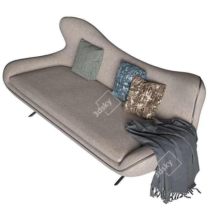 Cozy Comfort: Liu Jo Warm Hug Sofa 3D model image 3
