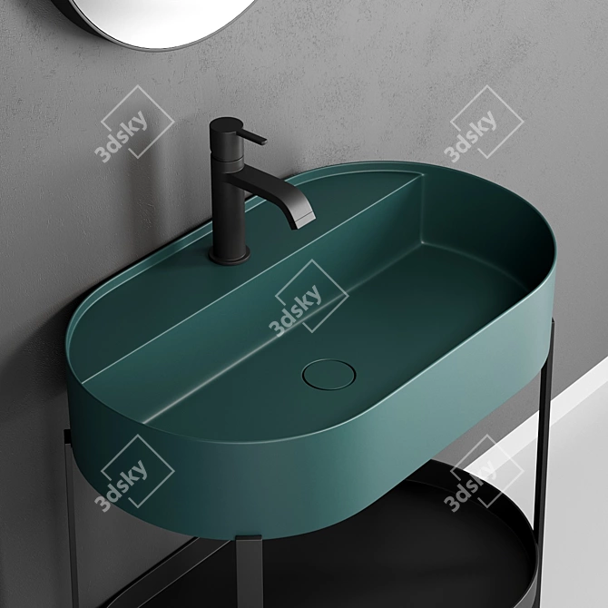 Oval Washbasin Console by Nic Design 3D model image 2