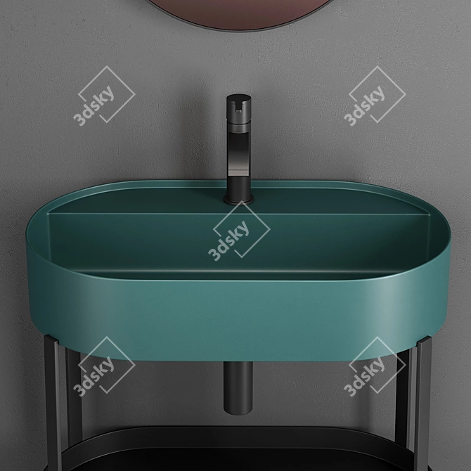 Oval Washbasin Console by Nic Design 3D model image 3